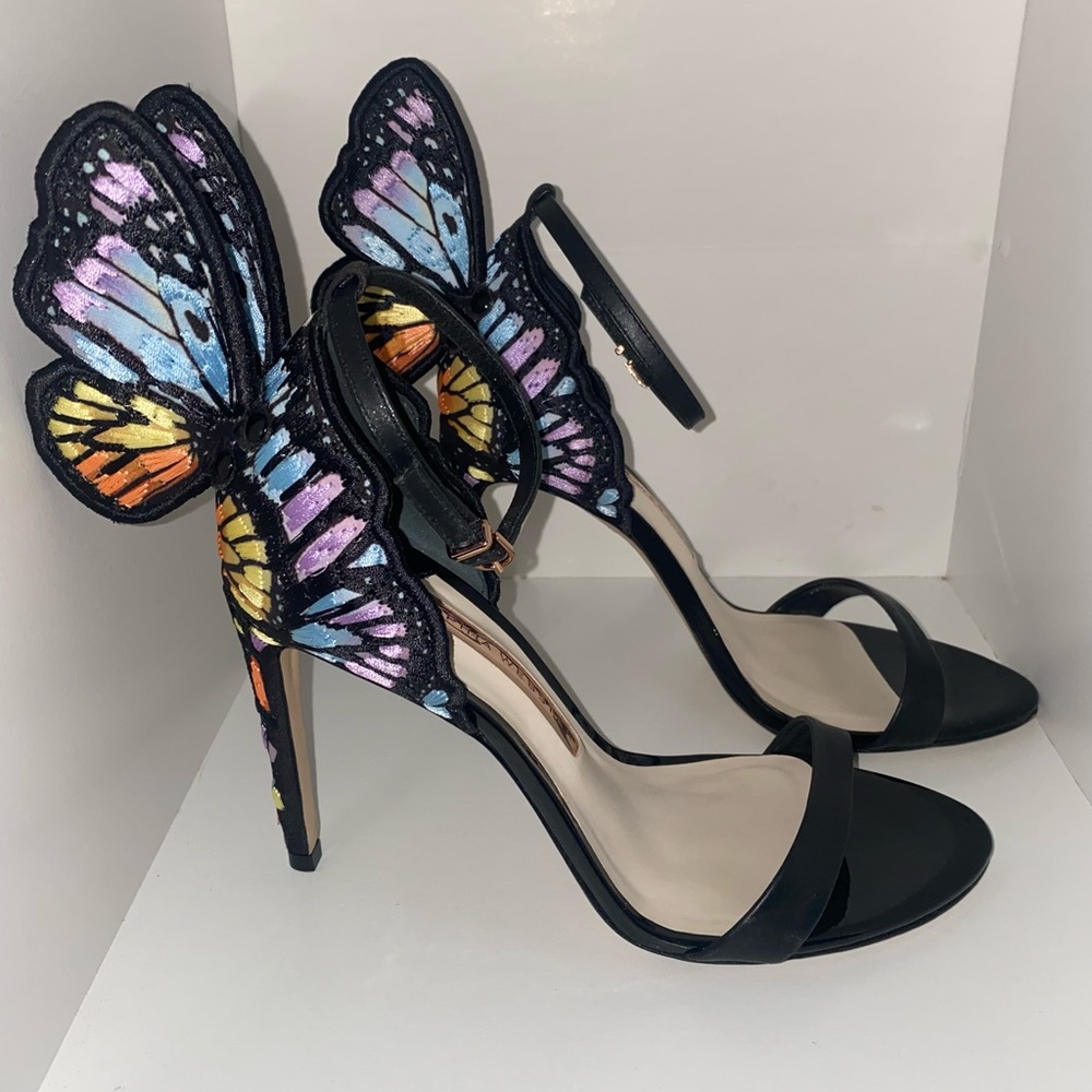 Sophia Webster Chiara embroidered Rainbow Butterfly Heels